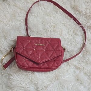 Kate Spade Red Quilted Crossbody Bag with Gold Details